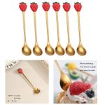 product_image_name-Generic-Cuillères Dorées avec Manche Fraise – Lot de 6-2