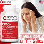 product_image_name-Protocol For Life Balance-Ashwagandha KSM-66 600mg Root Extract Clinical Potency Support Stress Mood 90 Capsules-1