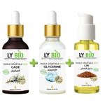 LY BIO PACK HUILE CADE 50ML - PIPETTE + HUILE GLYCERINE 50ml - PIPETTE + HUILE LIN 50ML - POMPE