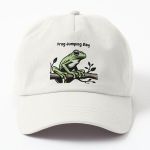 Conception de la journée de saut de grenouille casquette blanc unique