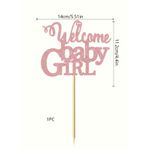 product_image_name-Generic-زينة قالب الكيك « أهلاً بالطفلة » ديكور الكعكة لحفل الإفصاح عن جنس الطفل، حفل استقبال المولود، عيد ميلاد سعيد للفتيات باللون الذهبي الوردي-2