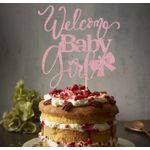 product_image_name-Generic-زينة قالب الكيك « أهلاً بالطفلة » ديكور الكعكة لحفل الإفصاح عن جنس الطفل، حفل استقبال المولود، عيد ميلاد سعيد للفتيات باللون الذهبي الوردي-3