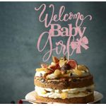 product_image_name-Generic-زينة قالب الكيك « أهلاً بالطفلة » ديكور الكعكة لحفل الإفصاح عن جنس الطفل، حفل استقبال المولود، عيد ميلاد سعيد للفتيات باللون الذهبي الوردي-6