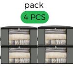 product_image_name-Generic-مجموعة من 4 أكياس تخزين كبيرة متعددة الاستخدامات مع نوافذ شفافة لتوفير المساحة، الملابس، البطانيات، الألحفة، الشراشف، الوسائد، الألعاب-1