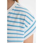 product_image_name-Defacto-تي شيرت مخطط واسع للبنات مع ياقة دائرية وأكمام قصيرة-5