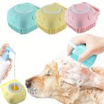 product_image_name-Generic-Brosse de shampoing en silicone pour animaux – Peigne de bain avec distributeur intégré, massage doux pour chiens et chats, sans piles nécessaires-3