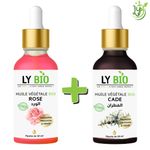 LY BIO عبوة زيت الورد 50 مل - قطارة + زيت كاد 50 مل - قطارة