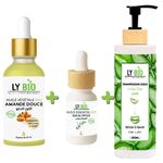 LY BIO PACK HUILE AMANDE DOUCE 50ML - PIPETTE + HUILE ESSENTIEL EUCALYPTUS 10ML + SHAMPOOING ALOE VERA 200ML