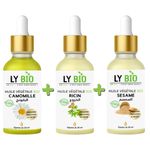 LY BIO PACK HUILE CAMOMILLE 50ML - PIPETTE + HUILE RICIN 50ml - PIPETTE + HUILE SESAME 50ml - PIPETTE