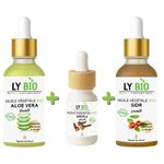 LY BIO PACK HUILE ALOE VERA 50ml - PIPETTE + HUILE ESSENTIEL GIROFLE 10ML + HUILE SIDR 50ML - PIPETTE