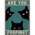 Fat cat toilet are pooping  Poster Chambre Haute Qualité