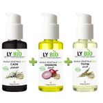LY BIO PACK HUILE CADE 50ML - POMPE + HUILE OIGNON 50ML - POMPE + HUILE THYM 50ML - POMPE