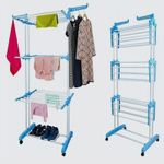 product_image_name-Generic-Étendoir à Linge Multifonction Pliable à Roulettes  Séchoir 3 Niveaux en Acier Inoxydable-2