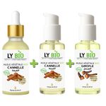 LY BIO PACK HUILE CANNELLE 50ML - PIPETTE + HUILE CANNELLE 50ML - POMPE + HUILE GIROFLE 50ML - POMPE