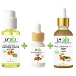 LY BIO PACK HUILE AMANDE DOUCE 50ml - POMPE + HUILE ESSENTIEL CANNELLE 10ML + HUILE SIDR 50ML - PIPETTE