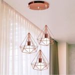 product_image_name-Generic-lustre suspendu diamant rose gold cuivre -E27- ajustable-3