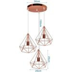product_image_name-Generic-lustre suspendu diamant rose gold cuivre -E27- ajustable-4