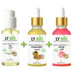 LY BIO PACK HUILE AIL 50ML - POMPE + HUILE FENUGREC 50ML - PIPETTE + HUILE ROSE 50ml - PIPETTE