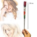 Rose artificielle rouge Bouquet Fleurs 1 PC Anniversaire,Mariage,Fête,Décor