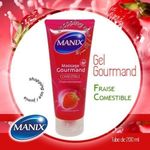 Manix Gel de Massage stimulant GOURMAND - 200 ml - Fraise COMESTIBLE