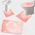 Simple tapis de bain 4 pièce - Saumon