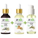 LY BIO PACK HUILE CADE 50ML - PIPETTE + HUILE SESAME 50ml - PIPETTE + HUILE THYM 50ML - POMPE