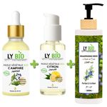 LY BIO PACK HUILE CAMPHREE 50ML - PIPETTE + HUILE CITRON 50ML - POMPE + SHAMPOOING A L'HUILE DE CADE 200ML