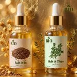 Bio Huile de lin 50 ml et Huile de thym 50 ml hydratation et soin végétal