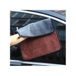 3 Serviette microfibre douce double face - marron/gris - medium 30*40