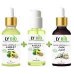 LY BIO PACK HUILE AVOCAT 50ml - PIPETTE + HUILE AVOCAT 50ml - POMPE + HUILE CADE 50ML - PIPETTE