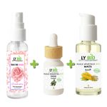 LY BIO حزمة LYBIO ماء الورد 100 مل + زيت الميرمية الأساسي 10 مل + زيت الذرة 50 مل - مضخة