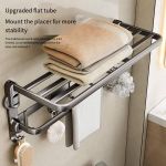 product_image_name-Generic-Étagère murale porte-serviettes en aluminium avec crochets – Salle de bain-4