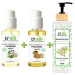 LY BIO PACK HUILE CAMPHREE 50ML - POMPE + HUILE FENUGREC 50ML - POMPE + SHAMPOOING AUX EXTRAITS DE PLANTES 200ML