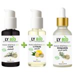 LY BIO PACK HUILE CADE 50ML - POMPE + HUILE CITRON 50ML - POMPE + HUILE ROMARIN 50ml - PIPETTE