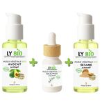 LY BIO PACK HUILE AVOCAT 50ml - POMPE + HUILE ESSENTIEL EUCALYPTUS 10ML + HUILE SESAME 50ml - POMPE