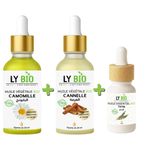 LY BIO PACK HUILE CAMOMILLE 50ML - PIPETTE + HUILE CANNELLE 50ML - PIPETTE + HUILE ESSENTIEL THYM 10ML