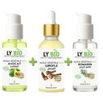 LY BIO PACK HUILE AVOCAT 50ml - POMPE + HUILE GIROFLE 50ML - PIPETTE + HUILE ROMARIN 50ml - POMPE