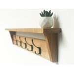 product_image_name-Generic-رف جداري خشبي ، حامل مفاتيح رف جداري عائم -5