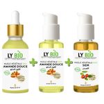 LY BIO PACK HUILE AMANDE DOUCE 50ML - PIPETTE + HUILE AMANDE DOUCE 50ml - POMPE + HUILE SIDR 50ML - POMPE