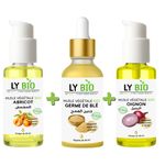 LY BIO PACK HUILE ABRICOT 50ML - POMPE + HUILE GERME DE BLE 50ML - PIPETTE + HUILE OIGNON 50ML - POMPE