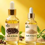 Bio Association Huile de girofle 50 ml + Huile de sesame 30 ml usage peau cheveux