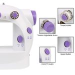 Generic Mini Sewing Machine Double Speed Automatic Thread With Light-White Épingles à piquer - image 2
