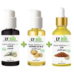 LY BIO PACK HUILE CADE 50ML - POMPE + HUILE GERME DE BLE 50ML - POMPE + HUILE LIN 50ML - PIPETTE