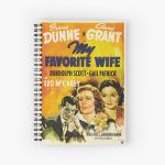Vintage Hollywood Nostalgia My Favorite Wife Cary Grant Film Movie Advertisement Poster Spiral Notebook Bloc note