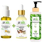 LY BIO PACK HUILE CAMOMILLE 50ML - POMPE + HUILE GIROFLE 50ML - PIPETTE + SHAMPOOING ALOE VERA 200ML