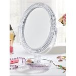 مرآة مكياج مزخرفة على الوجهين شفافة