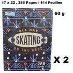 product_image_name-Essentiel-Lot Economique 2 Cahiers piqué 288 pages/144 feuilles,17x22cm,grand carreaux,60g-1