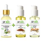 LY BIO PACK HUILE CAMPHREE 50ML - PIPETTE + HUILE LIN 50ML - POMPE + HUILE SOJA 50ML - POMPE