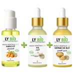 LY BIO PACK HUILE ABRICOT 50ML - POMPE + HUILE AIL 50ML - PIPETTE + HUILE GERME DE BLE 50ML - PIPETTE