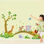 product_image_name-Generic-Autocollant Cartoon Lovely Animals Cross The Bridge DIY Vinyl Wall Stickers-1